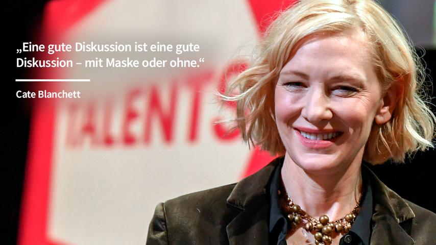 Schauspielerin Cate Blanchett, Jurypräsidentin beim Filmfest Venedig, lobte nach der Preisverleihung am 13. September die Organisation des Festivals trotz strenger Corona-Auflagen. Dazu gehörte auch das Tragen von Masken.