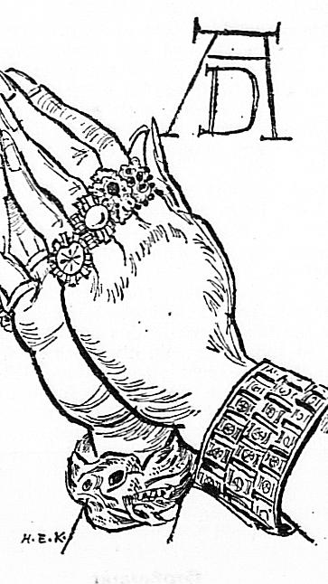 Die "betenden Hände" - wie sie unser Karikaturist H. E. Köhler kritisch sieht. Hier geht es zum Kalenderblatt vom 2. Januar 1971: "Dürer statt Führer?".