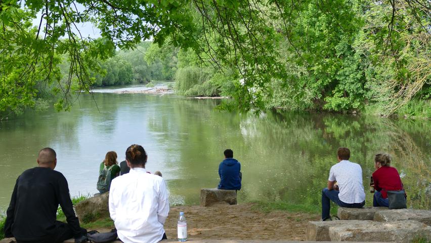 Das Fürther Flussdreieck mit dem Zusammenfluss von Pegnitz und Rednitz zur Regnitz ist ein beliebtes Naherholungsziel.