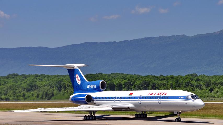 Genf, Tupolev TU-95, Belavia, letzter Flug dieses Typs in Westeuropa