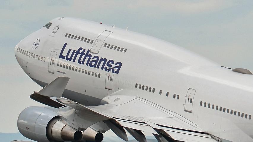 Frankfurt, Boeing 747-400, Lufthansa, Close up beim Take off