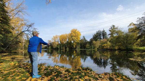 Nicht nur für Angler ist der idyllische Waldmannsweiher im Rednitzgrund nahe dem Freibad ein Anziehungspunkt.