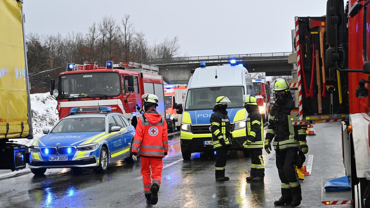 Sieben Unfälle auf den Autobahnen rund um Erlangen