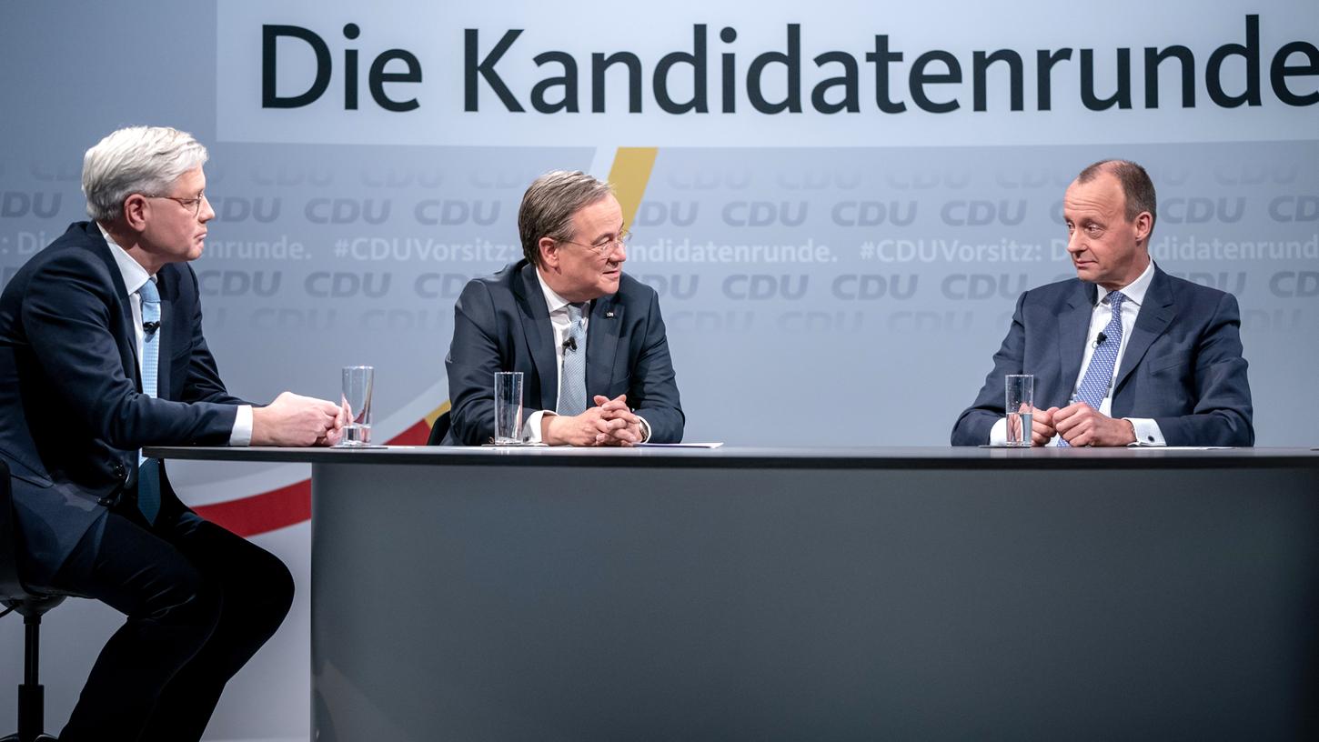 Die Kandidaten für den CDU-Vorsitz - Norbert Röttgen, Armin Laschet und Friedrich Merz - haben bald Gewissheit.