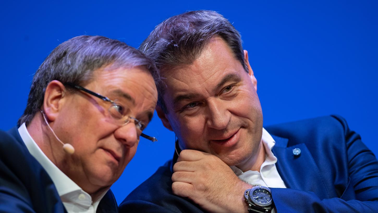 Der neue CDU-Vorsitzende Armin Laschet (links) mit Bayerns Ministerpräsident Markus Söder (rechts).