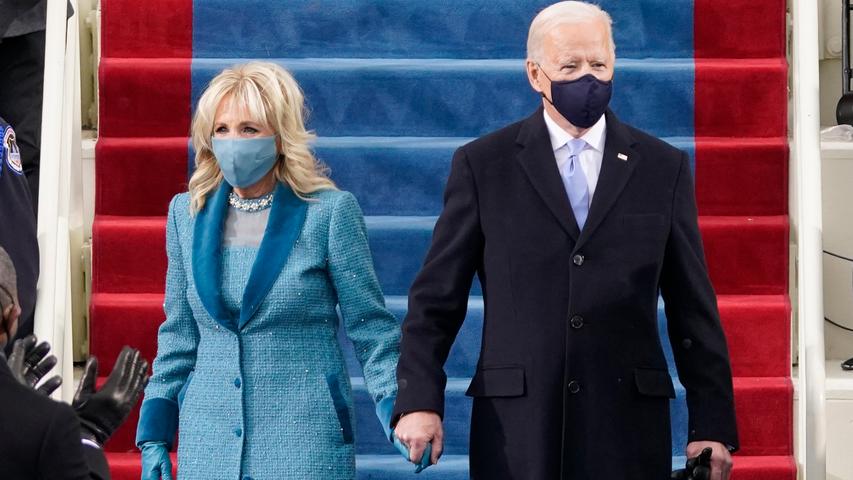 Joe Biden und seine Frau Jill sind eingetroffen: Es ist die 59. Amtseinführung eines Präsidenten vor dem US-Kapitol. 