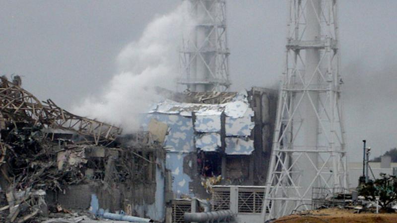 Das Kernkraftwerk Fukushima nach Bränden und Explosionen.