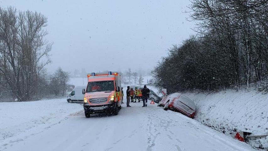 Starker Schneefall: Unfälle im Landkreis Forchheim und in der Fränkischen Schweiz