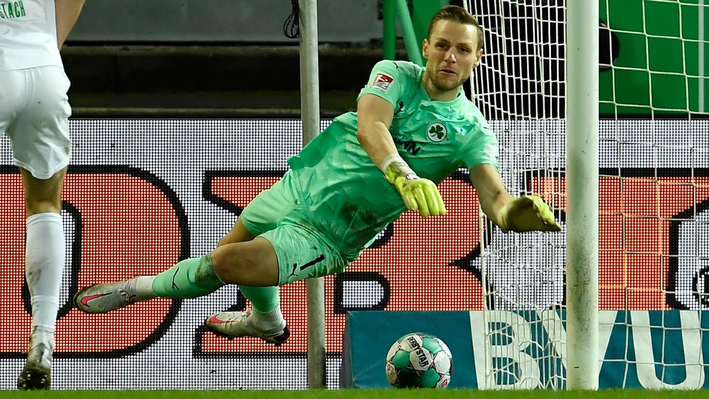 Auch wenn Aue ihn nicht besonders oft herausforderte: Kleeblatt-Keeper Marius Funk hat gegen den FC Erzgebirge viel richtig gemacht.
