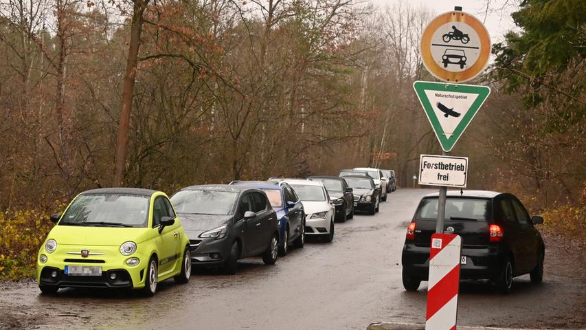 Jahresanfang 2021 in Lockdown-Zeiten: In den Wäldern in und um Erlangen wurden die Besucher zahlreich. Die Parkplätze waren voll, und die verschiedenen "Hotspots" extrem gut besucht. Die Szene wurde bei den Urwildpferden aufgenommen. 