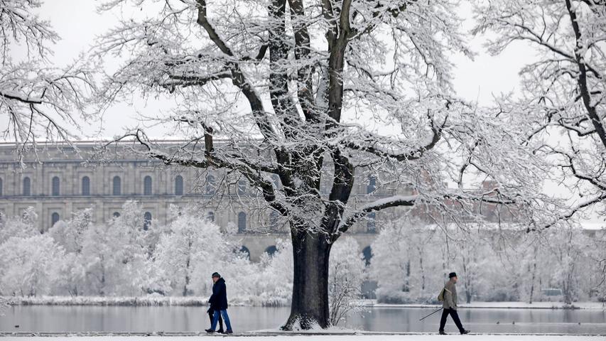 Kräftige Schneefälle verwandeln Nürnberg in ein Winter-Wonderland