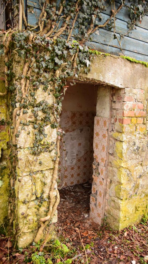 Und auch diese schönen rosa Fliesen geben Rätsel auf – denn es sind längst nicht mehr alle da.