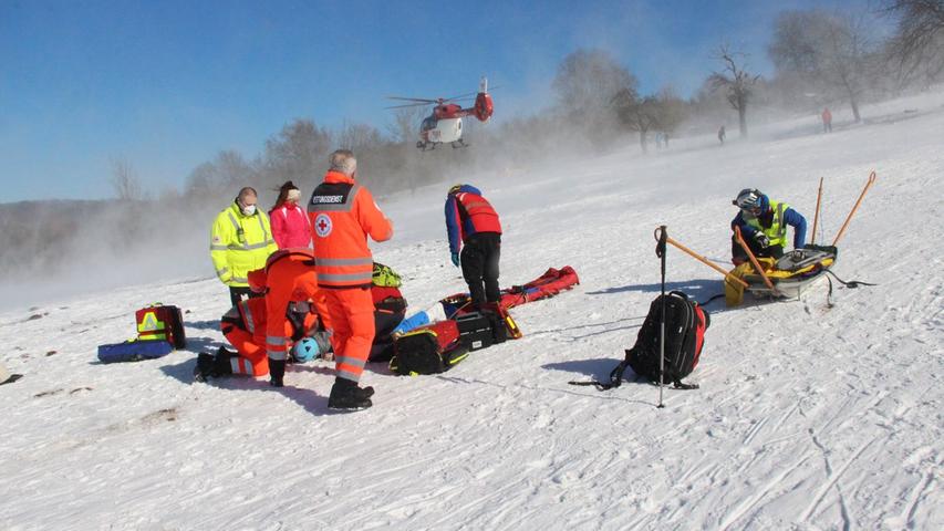Schnaittach: Frau nach Snowboard-Unfall schwer verletzt