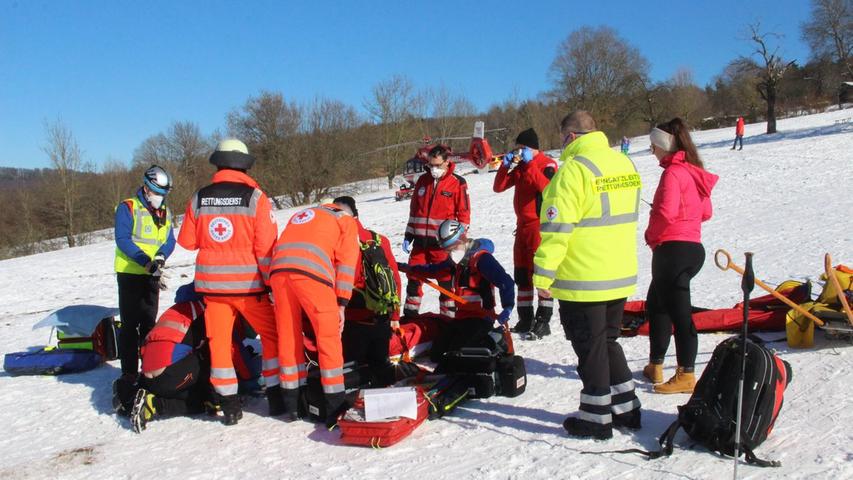 Schnaittach: Frau nach Snowboard-Unfall schwer verletzt
