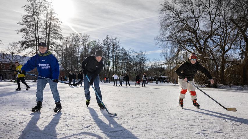 Eishockeycracks auf dem Ammerndorfer Weiher...
