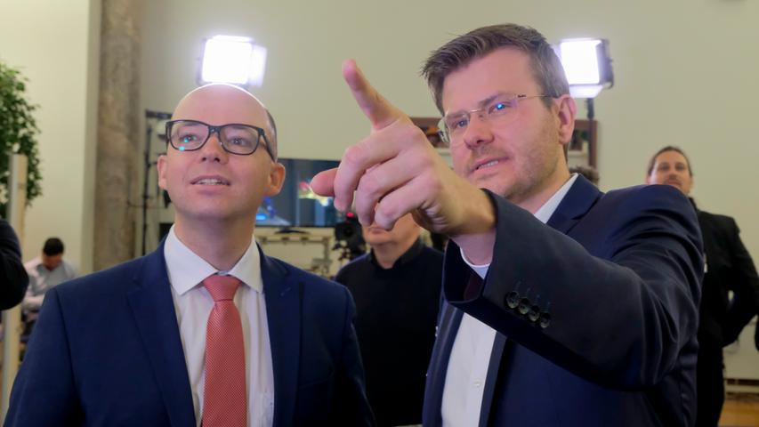 Einst Konkurrenten um das Amt des Oberbürgermeisters, vielleicht bald zusammen an der Stadtspitze: Oberbürgermeister Marcus König (rechts) und SPD-Fraktionschef Thorsten Brehm.