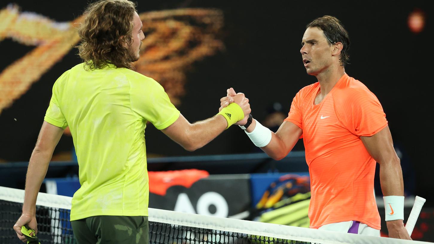 Nach dem Duell beglückwünschte Rafael Nadal seinen Kontrahenten Stefanos Tsitsipas.