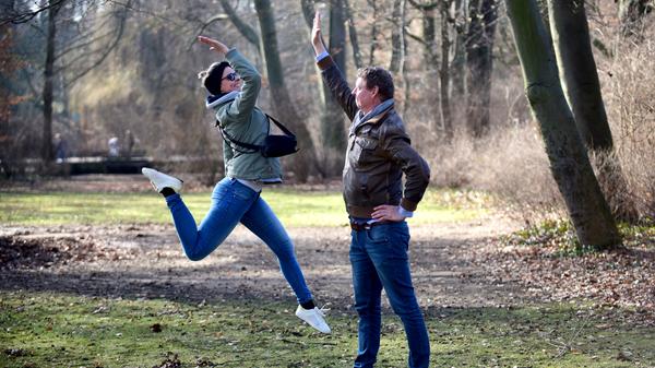 ...und gewann im Team mit ihrem Vater Thomas gegen Mutter und Bruder.