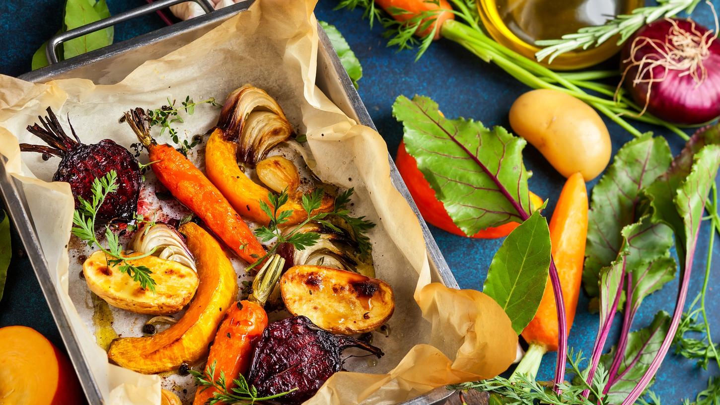 Eine leckere Alternative zu Fleisch: im Ofen gebratenes Gemüse.