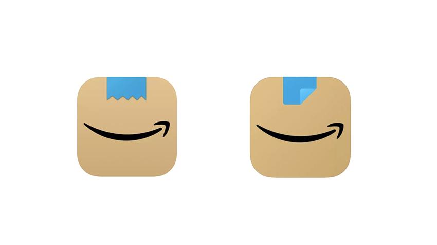 Links das alte Logo, rechts das neue der Amazon-App.