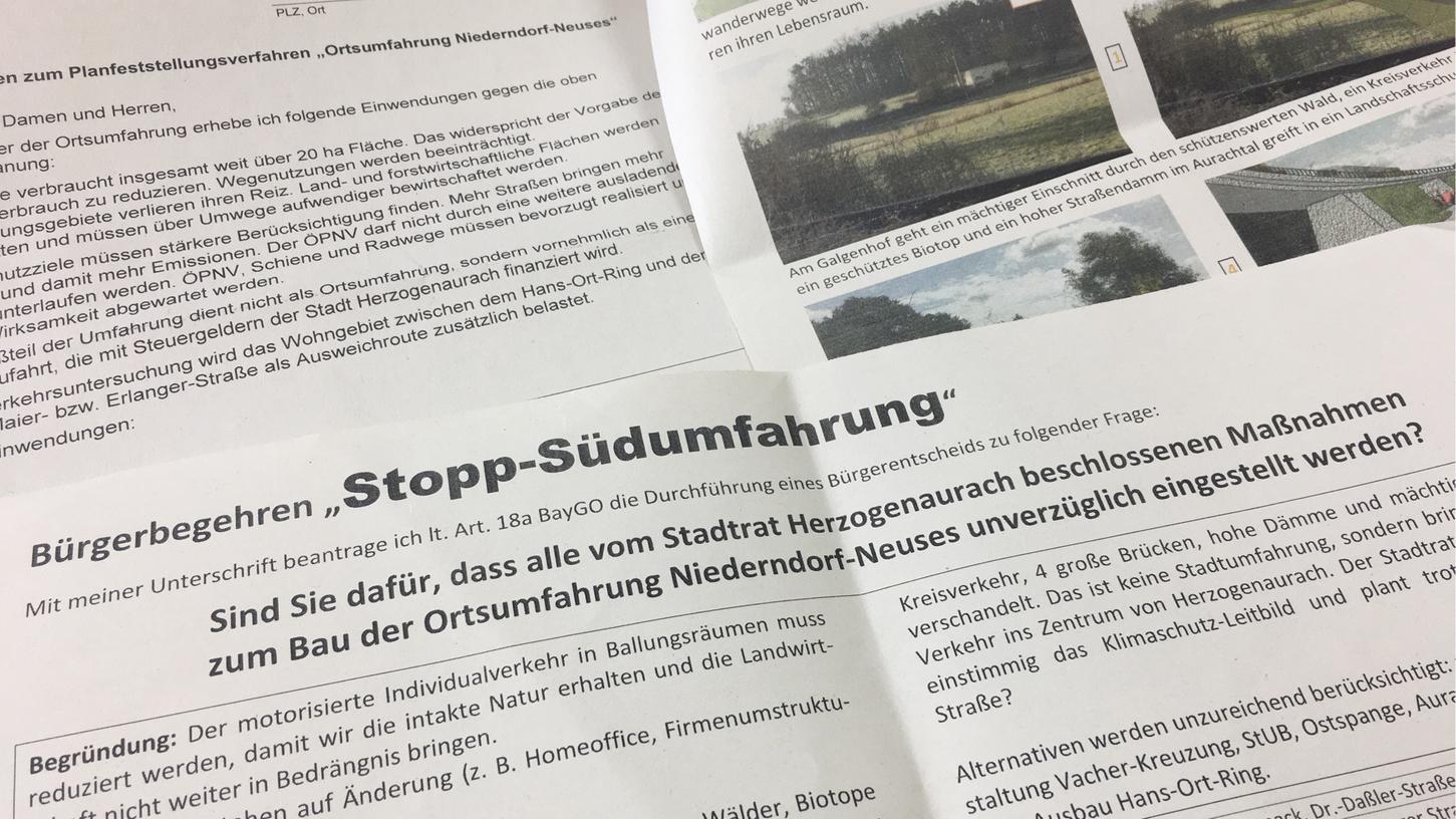 Südumfahrung Herzogenaurach: Zwei Formen des Protests