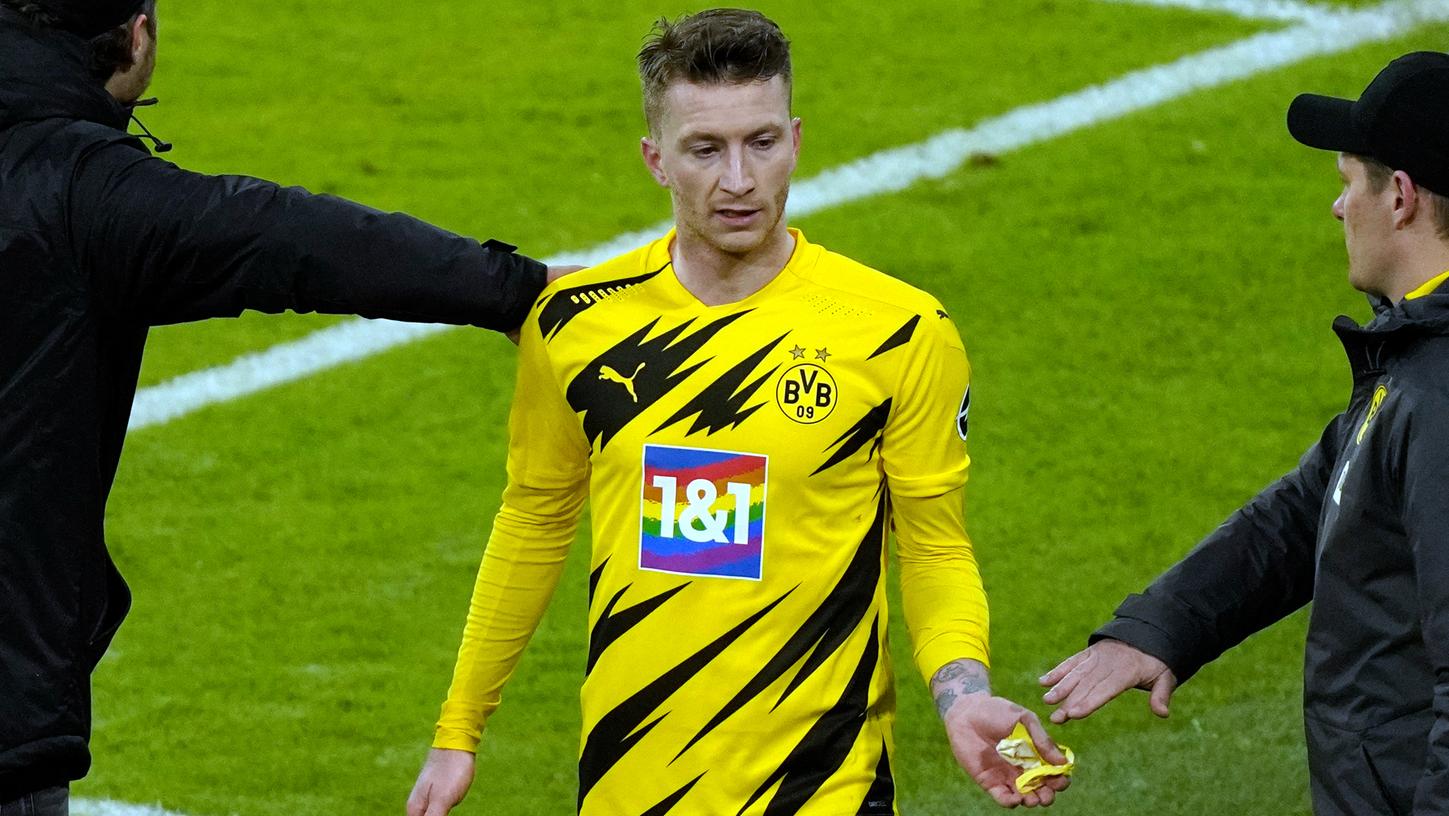 Frust in Fröttmaning: BVB-Kapitän Reus sah eine spielentscheidende Szene ganz anders als der Referee.