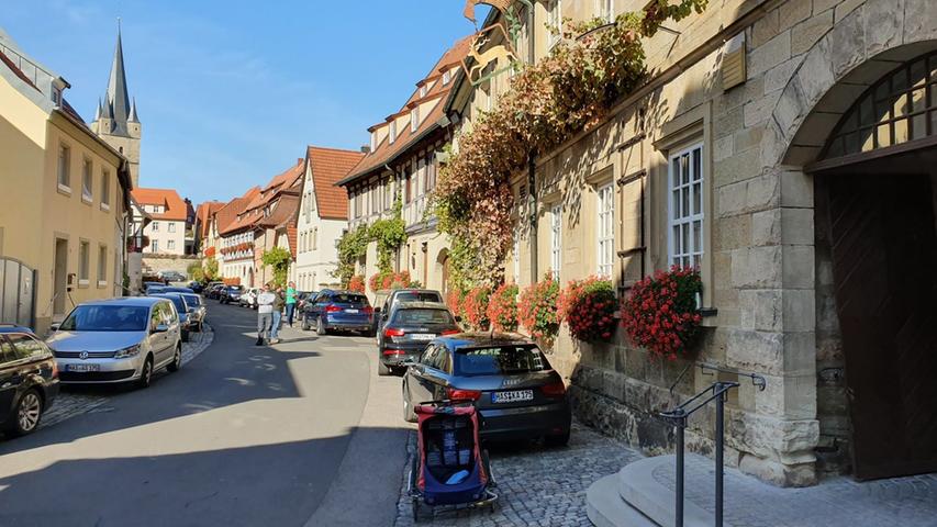 Das wunderhübsche Winzerstädtchen Zeil am Main - hier am Eingang zur Brauereigaststätte.