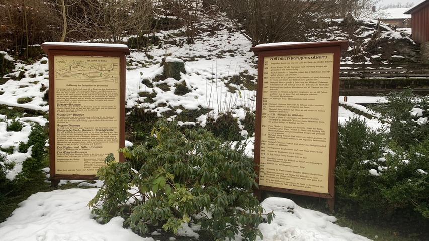 Die Infotafel an der Heilquelle im Wildbad bei Burgbernheim
Die Infotafel an der Heilquelle im Wildbad bei Burgbernheim