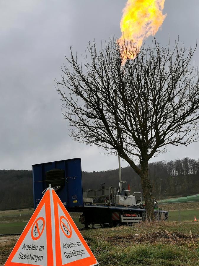 Die Arbeiten an der Gasleitung waren laut N-Ergie ordnungsgemäß angemeldet - einiges Aufsehen erzeugten sie dennoch. Die Arbeiten an der Gasleitung waren laut N-Ergie ordnungsgemäß angemeldet - einiges Aufsehen erzeugten sie dennoch.
