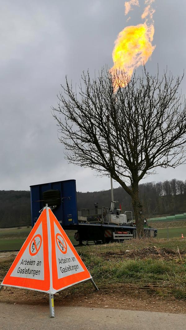 Gasfeuer bei Schambach