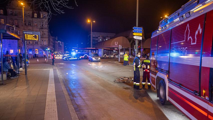Radfahrerin wird in Nürnberg von Mercedes erfasst und schwer verletzt