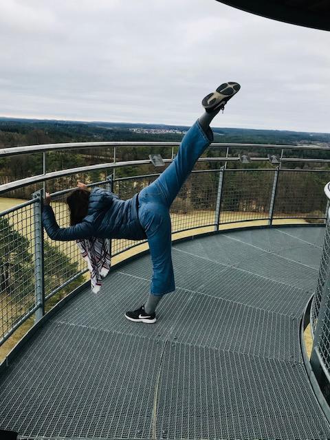 Damit der Alltag nicht zu eintönig wird, war Riazanova mit ihrer Tochter auch mal auf der Himmelsleiter in Pottenstein - wo man ebenfalls Sport machen kann.