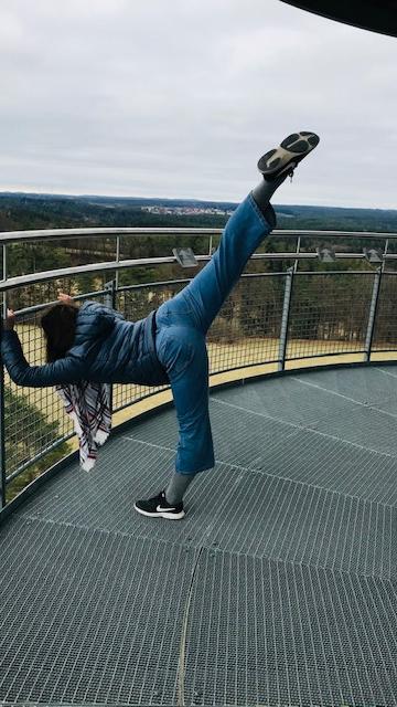 Damit der Alltag nicht zu eintönig wird, war Riazanova mit ihrer Tochter auch mal auf der Himmelsleiter in Pottenstein - wo man ebenfalls Sport machen kann.