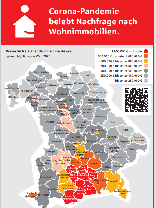 Immobilienpreisentwicklung auf Kreisebene: Angaben der Sparkassen-Immobilien-Vermittlungsgesellschaft