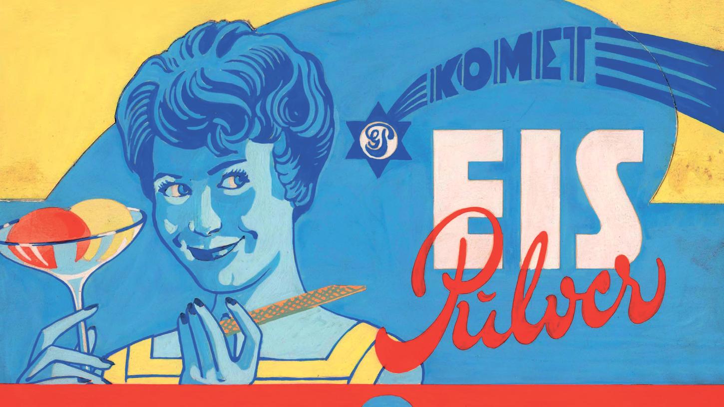 Werbung der Georg Pöhle KG für Komet-Eispulver, um 1970. Werbung der Georg Pöhle KG für Komet-Eispulver, um 1970.