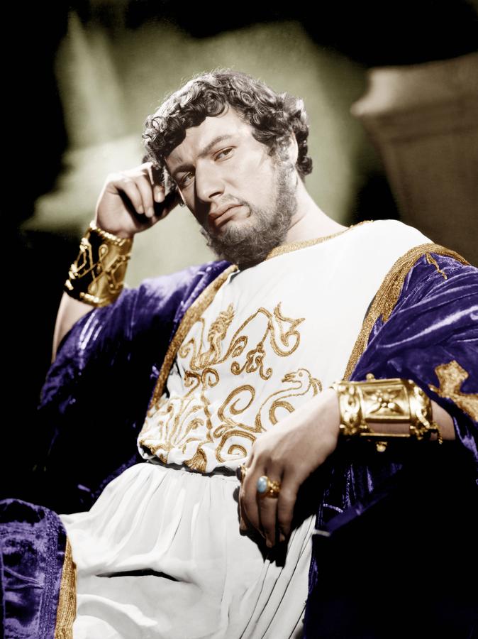 Peter Ustinov in einer seiner berühmtesten Rollen als irrer Kaiser Nero in der Hollywood-Produktion "Quo Vadis?".