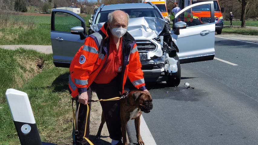 Unfall im Landkreis Fürth: Mehrere Personen und ein Hund verletzt