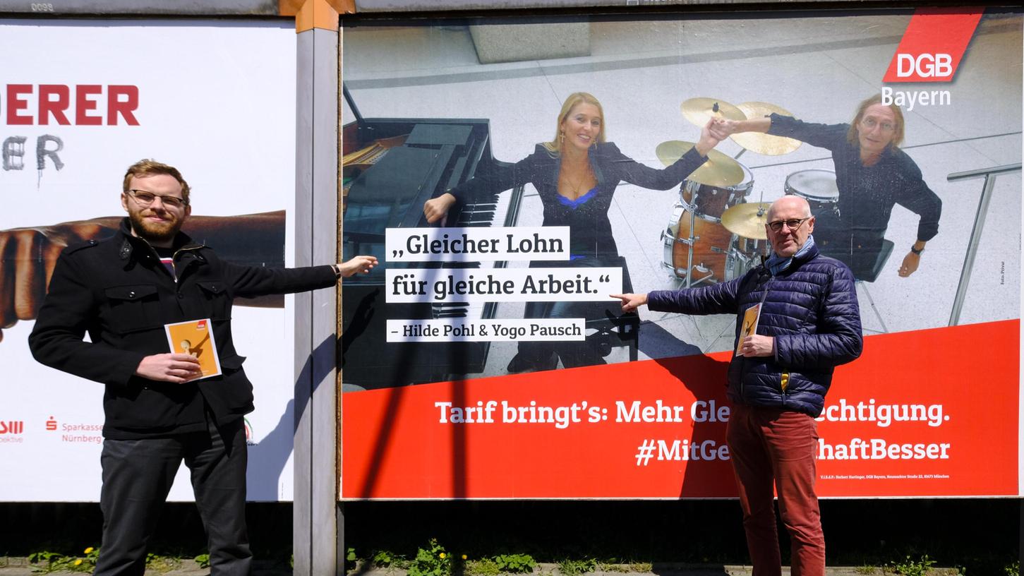 Die DGB-Regionssekretäre Alexander Eglmaier (links) und Norbert Feulner bei der Vorstellung der Kampagne.  