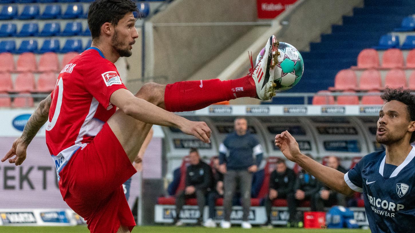 Fuß hoch, Ball rein! Tim Kleindienst ist der Trumpf des 1. FC Heidenheim.