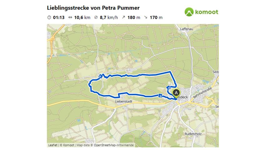 Hier geht es zur Lieblingsstrecke von Petra Pummer.
© OpenStreetMap-Mitwirkende
Hier geht es zur Lieblingsstrecke von Petra Pummer.
© OpenStreetMap-Mitwirkende