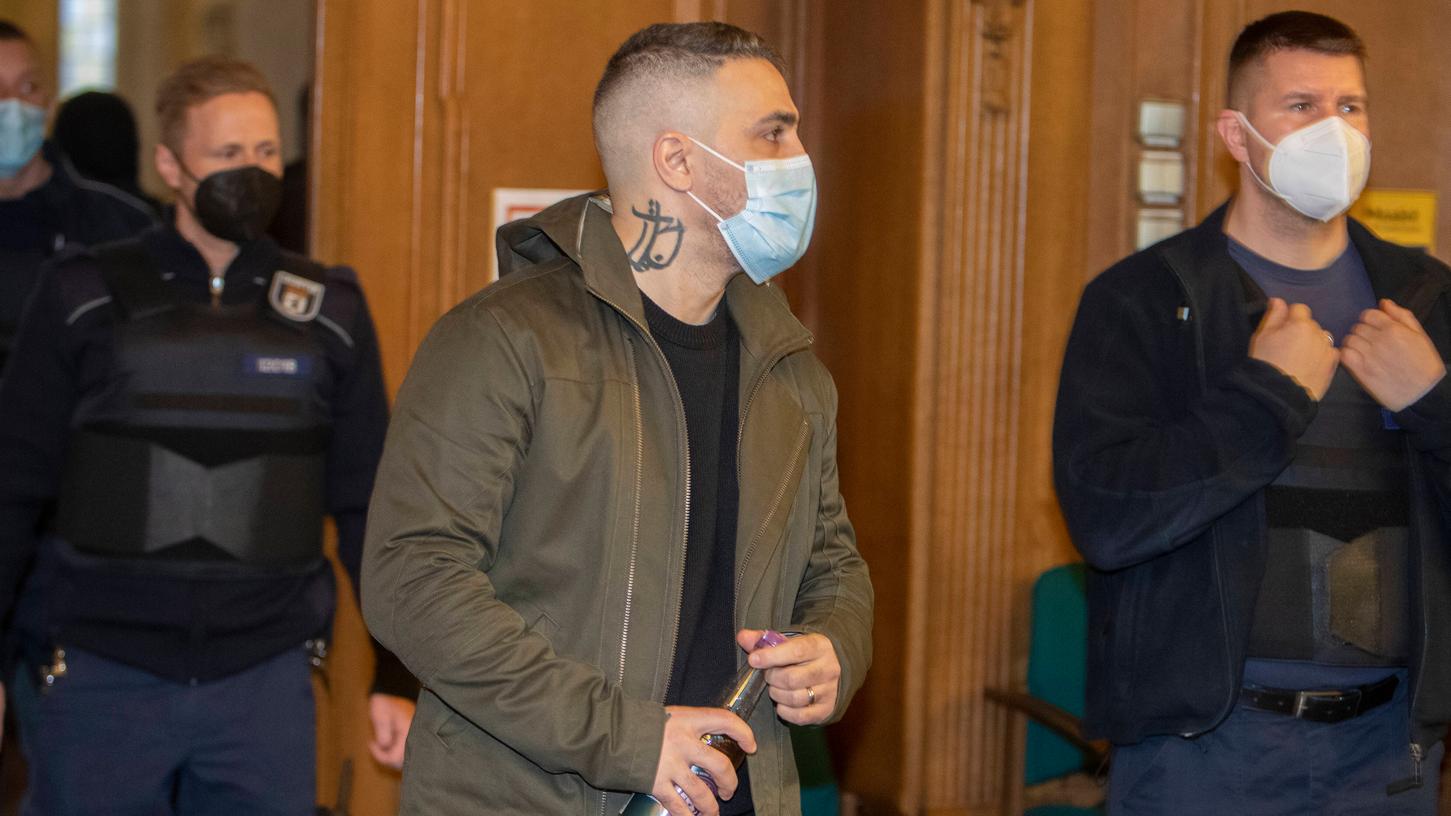 Bushido am Berliner Landgericht im Prozess gegen Clanchef Arafat A.-Ch. im Januar 2021. Der Rapper ist in dem Prozess Zeuge und Nebenkläger.