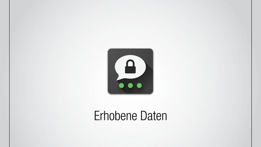 Bei der Registrierung müssen keine Handynummer und keine Mailadresse angegeben werden. Threema arbeitet hier stattdessen mit einer zufällig generierten ID, die Nutzer bei der Erstanmeldung erhalten. Profilname und Foto können Nutzer angeben, müssen es aber nicht. Es ist zudem nicht nötig, den Zugriff auf die im Smartphone gespeicherten Kontakte zu erlauben. Gibt der Nutzer die Daten an oder gewährt den Zugriff auf die Kontakte, dann werden diese "gehasht" - eine Verschlüsselungs- beziehungsweise Pseudonymisierungs-Technik. Ohne diese Verschlüsselung speichert Threema laut Datenschutzerklärung nur das Betriebssystem und die Version der App, das Datum der Erstellung der ID sowie das Datum (ohne Uhrzeit) des letztens Logins. Bei der Registrierung müssen keine Handynummer und keine Mailadresse angegeben werden. Threema arbeitet hier stattdessen mit einer zufällig generierten ID, die Nutzer bei der Erstanmeldung erhalten. Profilname und Foto können Nutzer angeben, müssen es aber nicht. Es ist zudem nicht nötig, den Zugriff auf die im Smartphone gespeicherten Kontakte zu erlauben. Gibt der Nutzer die Daten an oder gewährt den Zugriff auf die Kontakte, dann werden diese "gehasht" - eine Verschlüsselungs- beziehungsweise Pseudonymisierungs-Technik. Ohne diese Verschlüsselung speichert Threema laut Datenschutzerklärung nur das Betriebssystem und die Version der App, das Datum der Erstellung der ID sowie das Datum (ohne Uhrzeit) des letztens Logins.