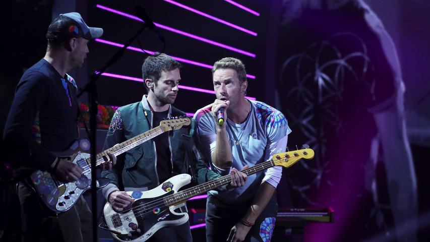 Die Band Coldplay mit Frontmann Chris Martin.
Die Band Coldplay mit Frontmann Chris Martin.