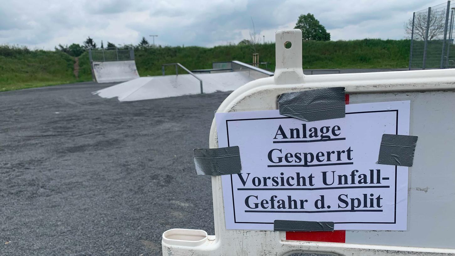 Der Skatepark in Dieburg ist mit Rollsplitt eingedeckt.