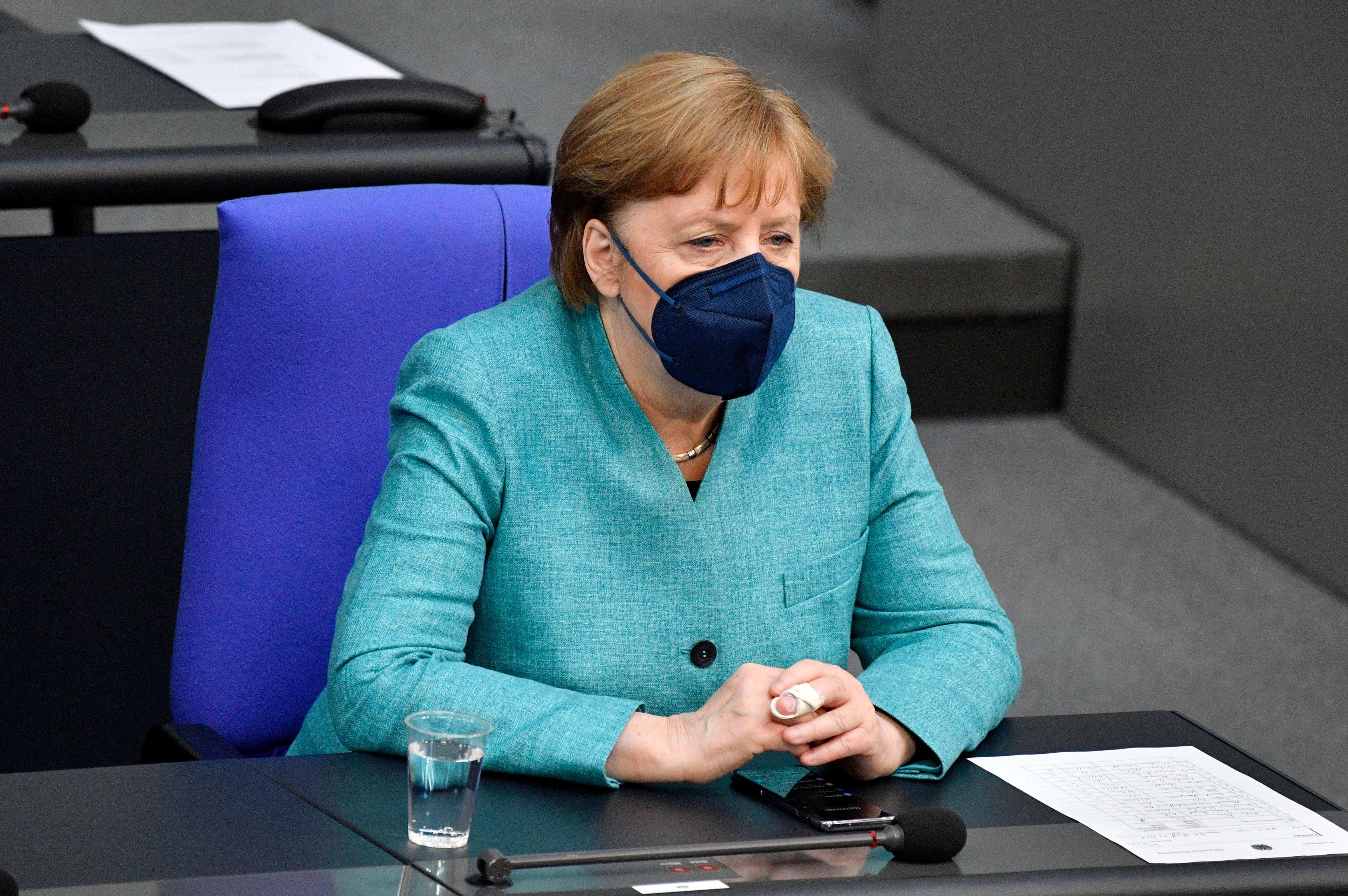 Angela Merkel in der 229. Sitzung des Deutschen Bundestages im Reichstagsgebäude. Berlin, 19.05.2021 *** Angela Merkel
