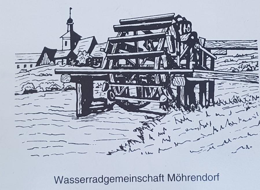 Wahrzeichen des Wiesengrunds: Wasserschöpfräder zieren Gemeindewappen und das Wappen des Landkreises.