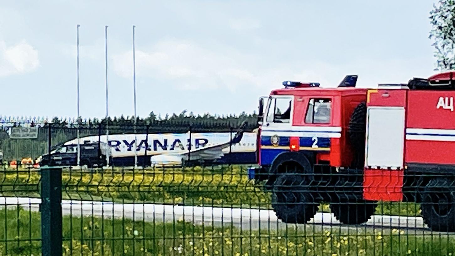 Die Maschine von Ryanair musste auf dem Flughafen von Misnk landen, weil ein Oppositioneller an Bord war.