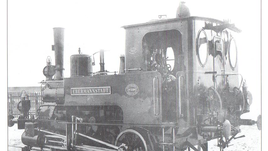 Die erste Lokomotive, die vor 130 Jahren auf der Lokalbahn Forchheim - Ebermannstadt unterwegs war, hieß passenderweise Die erste Lokomotive, die vor 130 Jahren auf der Lokalbahn Forchheim - Ebermannstadt unterwegs war, hieß passenderweise
