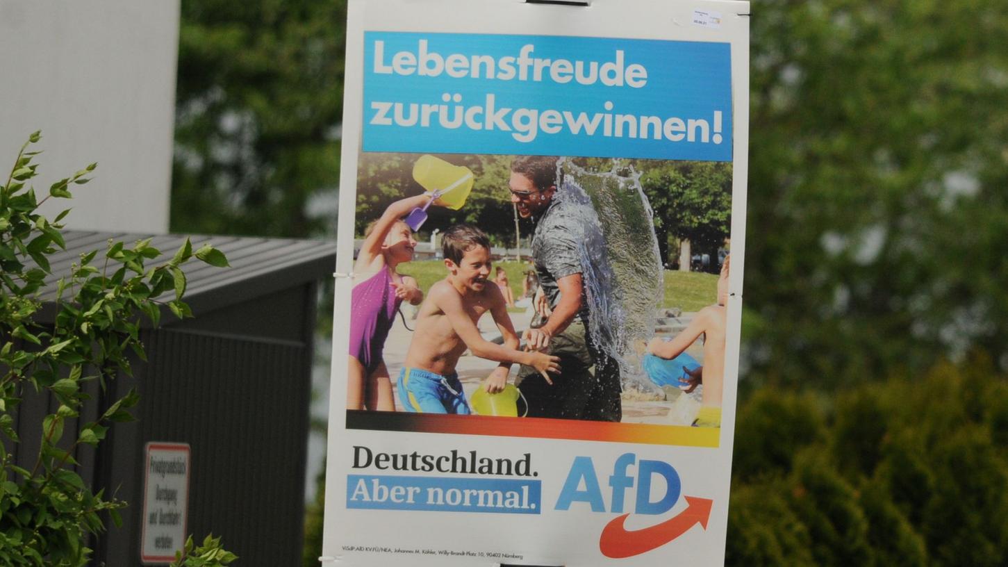 Schon dreieinhalb Monate vor der Bundestagswahl plakatiert eine Partei in Schwabach. Aber es handelt sich nicht um einen Frühstart - solange sie dafür zahlt.