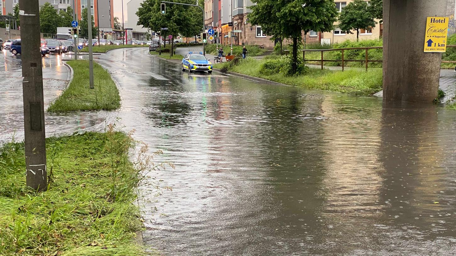 In Nürnberg kam es am Dienstag zu Überflutungen. 